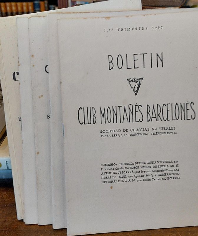 CLUB MONTAÑES BARCELONES. Sdad de Ciencias Naturales. - Librería Boulandier