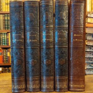 HISTORIA GENERAL DE ESPAÑA. La compuesta, enmendada y añadida por el P. Mariana, con la continuación de Miniana; completada con todos los sucesos que comprenden el escrito clásico sobre el reinado de Carlos III, por el Conde de Floridablanca, la historia de su levantamiento, guerra y revolución, por el Conde de Toreno, y la de nuestros días por Eduardo Chao. 5 Tomos.