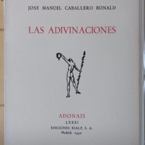 LAS ADIVINACIONES

15 x 11 cm. 62 páginas (intonso)

Rústica con solapas.