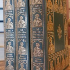 LOS CUENTOS TAMBIEN LLAMADOS EL DECAMERON DEL MAESTRO GIOVANNI BOCACCIO FLORENTINO. Traducido del Italiano por Juan G. de Luaces. Con 237 ilustraciones en madera del siglo XV.